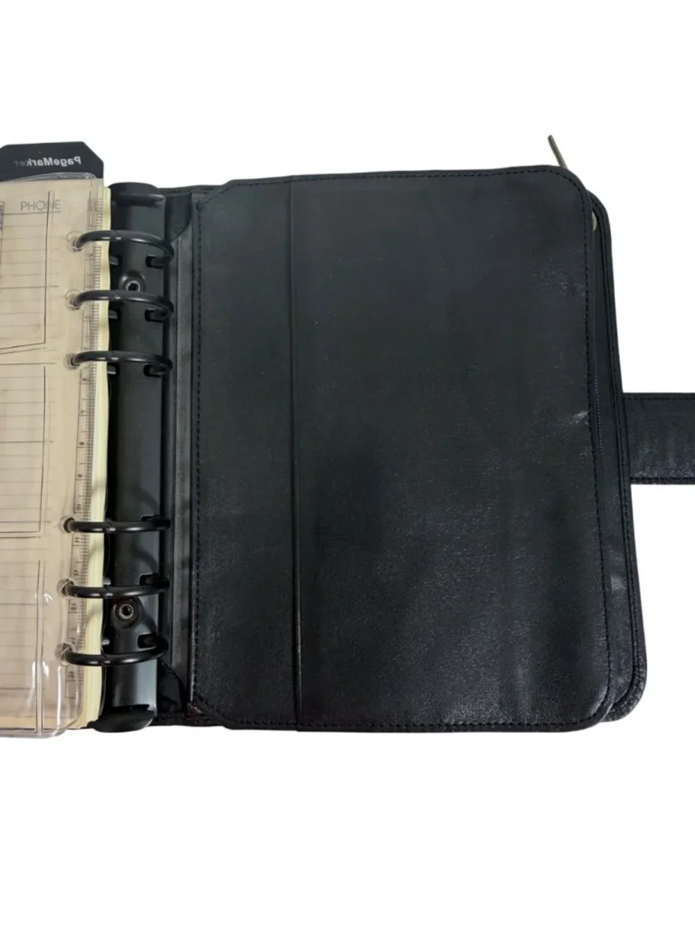 New Vintage Carlo Amboldi Black Italian Leather Day Planner